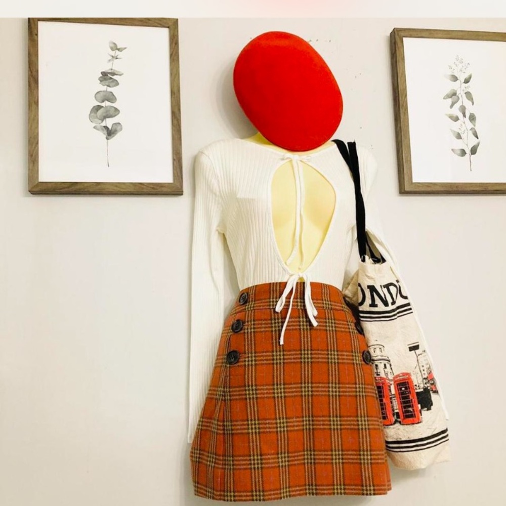 Preppy Moody Academia Schoolgirl Mini Skirt